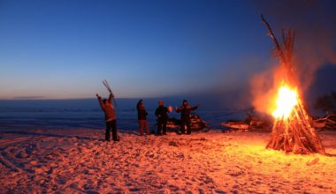 Bonfire in the Arctic Tundra